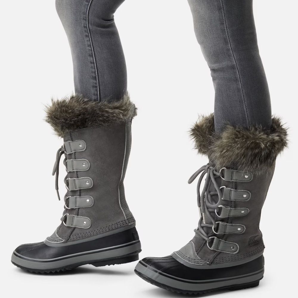 Sorel 10.5 JOAN of ARCTIC Women's Black Gray Genuine Suede Winter Tall Boots